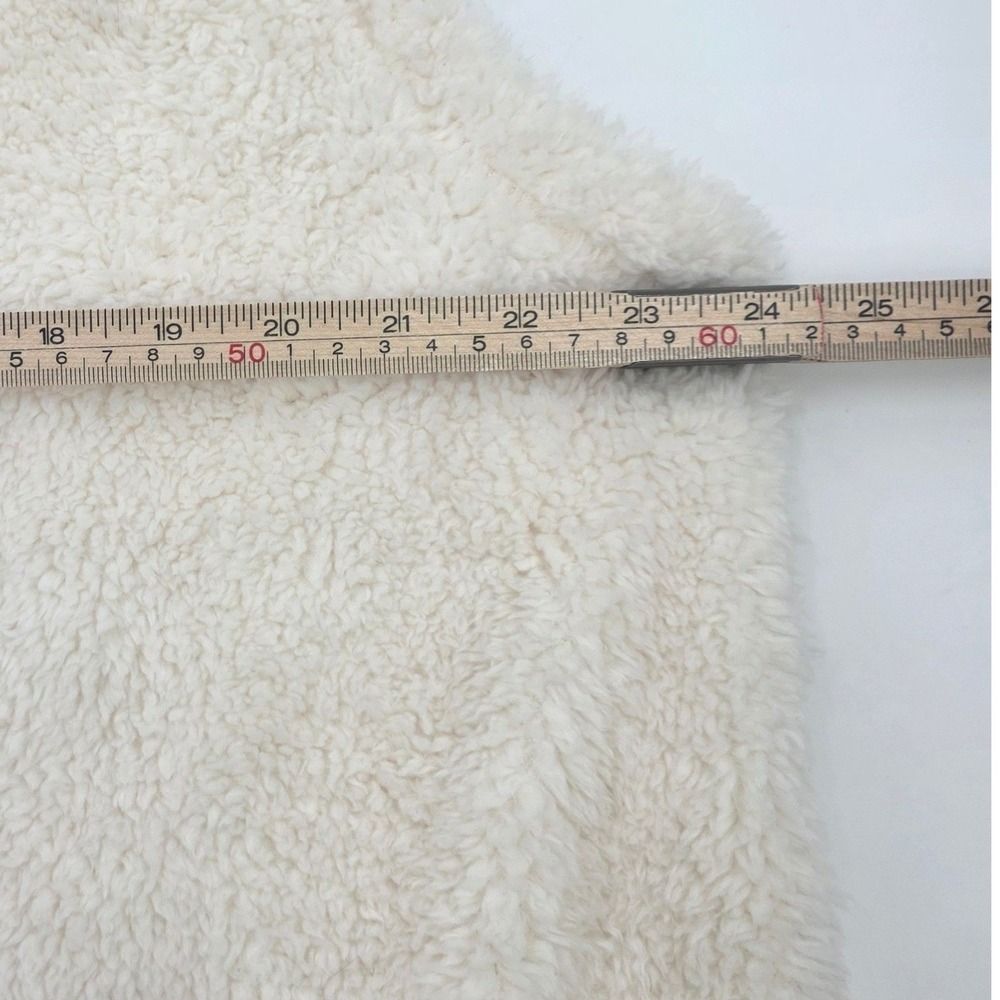 KOOLABURA BY UGG SHERPA HOODED VEST WOMENS XL CREAM WHITE OPEN FRONT POCKETS EUC - Picture 12 of 14